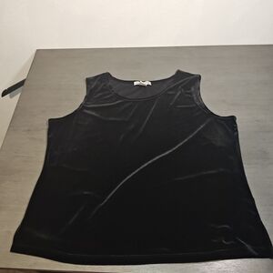 Notations Black Velvet Sleeveless Women's Top,Size XL